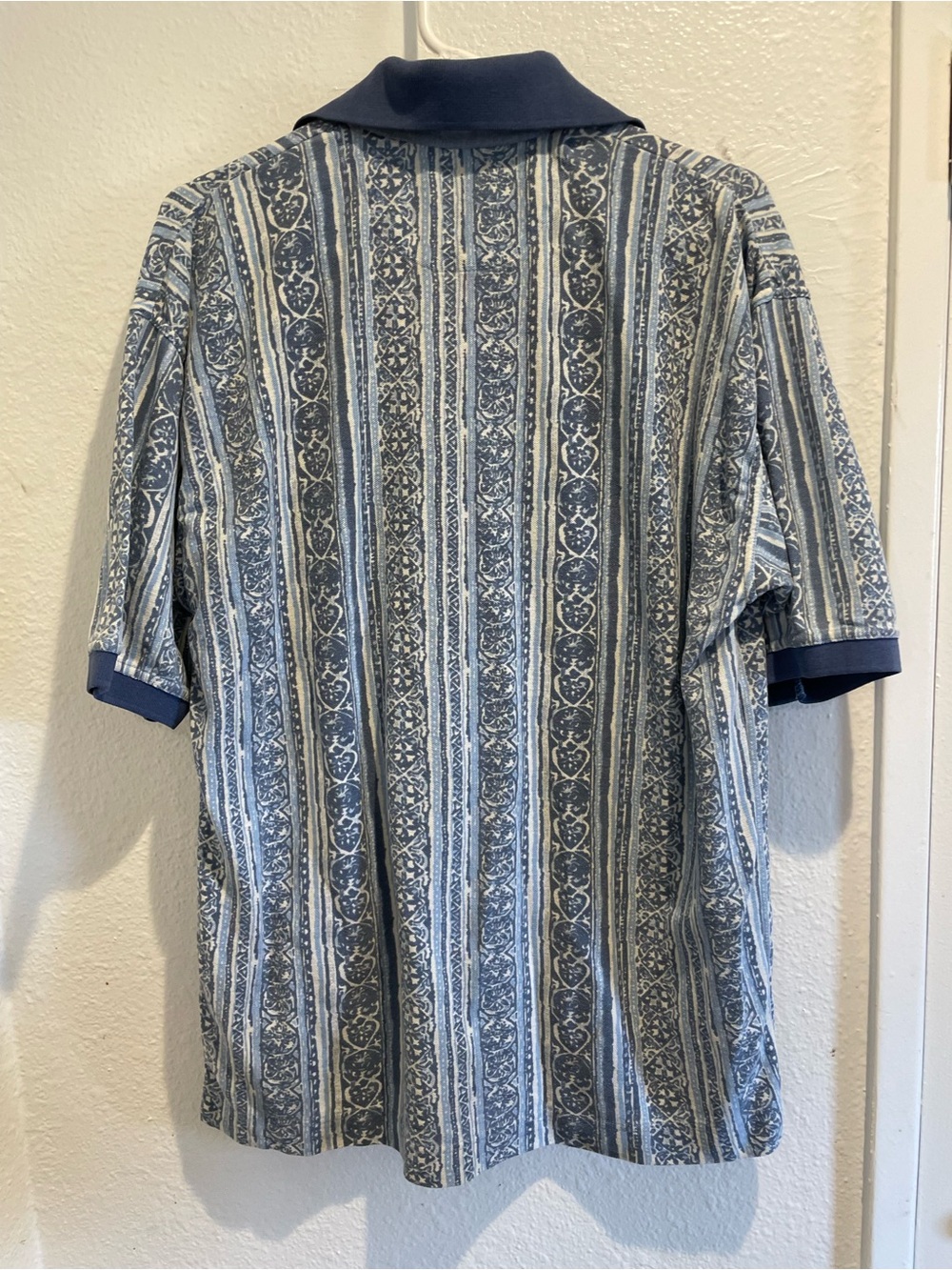 💠 Vintage 90s Bugle Boy Geometric Polo Shirt Men's XL - Picture 4 of 5